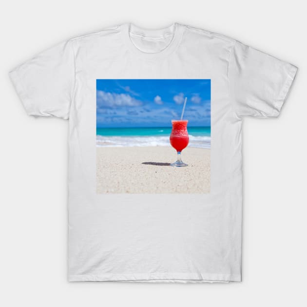 Red cocktail on the beach T-Shirt by ArtoTee